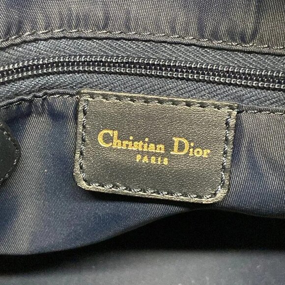 Auth DIOR/ChristianDior Trotteur Navy Cream PVC Patent Leather Handbag - Picture 7 of 16